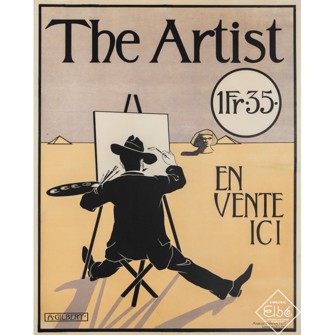 Affiche ancienne de publicité - The Artist - A. Gilbert - Circa 1900 - 63.5 par 51 cm