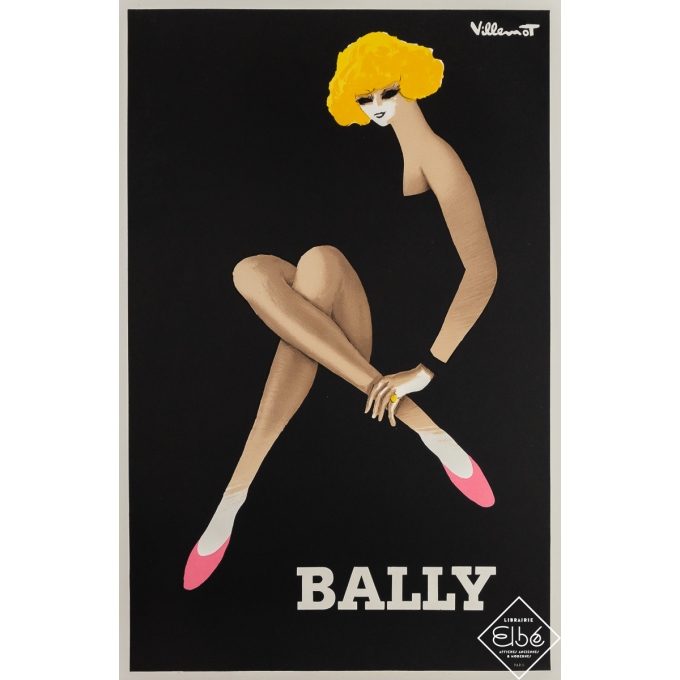 Affiche ancienne de publicité - Bally - Villemot - 1982 - 64.5 par 42.5 cm