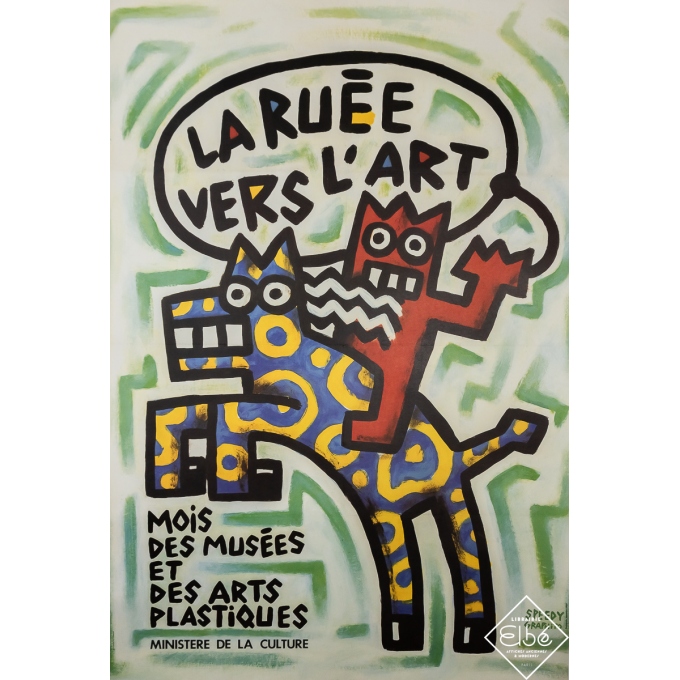 Original vintage poster - La Ruée vers l'Art - Speedy Graphito - 1985 - 57.1 by 39 inches