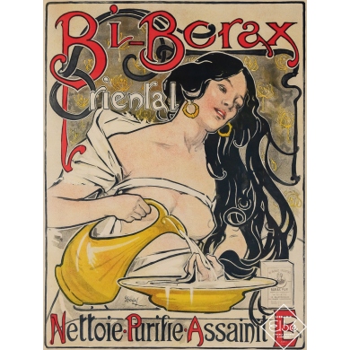 Vintage advertisement poster - Bi-Borax Oriental - Nettoie Purifie Assainit - Jules Louis Chadel - 1898 - 33.1 by 25.2 inches