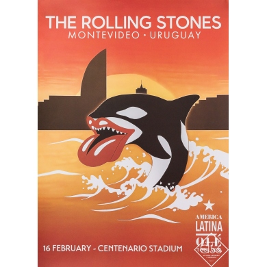 Original vintage poster - The Rolling Stones - Montevideo - Uruguay -   2016 - 26.8 by 19.1 inches