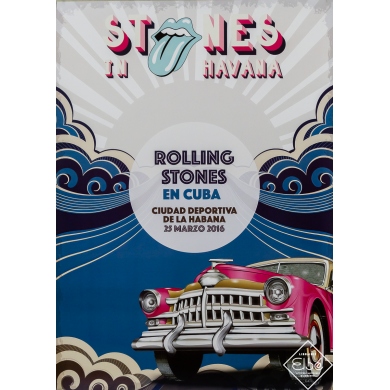 Affiche ancienne originale - Stones in Havana - Cuba -  - 2016 - 69 par 50 cm