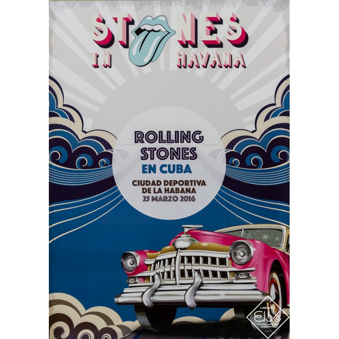 Affiche ancienne originale - Stones in Havana - Cuba -  - 2016 - 69 par 50 cm