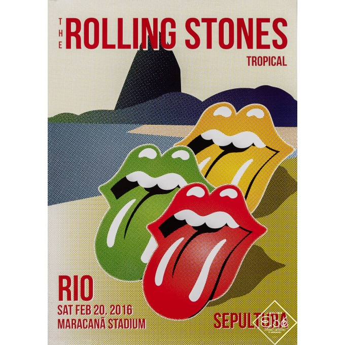 Affiche ancienne originale - The Rolling Stones - Tropical - 2016 - 69 par 50 cm