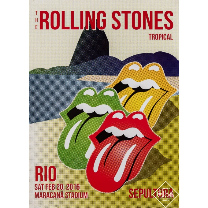 Original vintage poster - The Rolling Stones - Tropical - 2016 - 27.2 by 19.7 inches