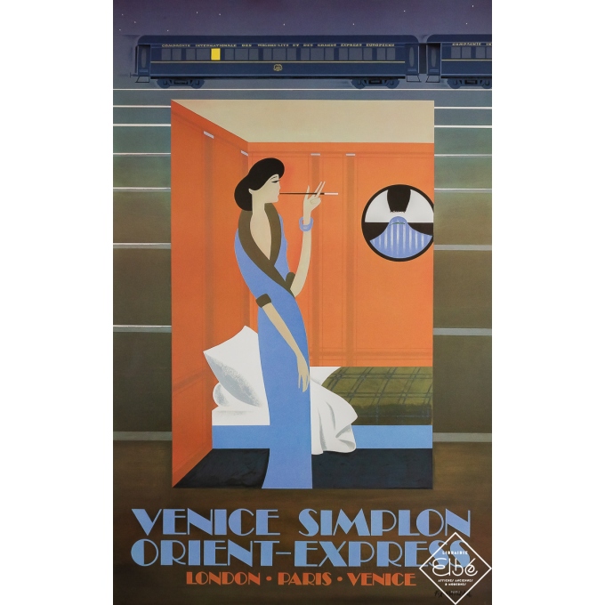 Vintage travel poster - Venice Simplon Orient Express - wagon lit - Fix Masseau - 1981 - 38.6 by 24.4 inches