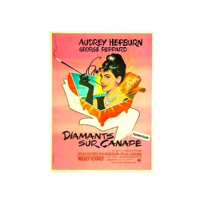 Diamants sur canapé - Audrey Hepburn - affiche originale Diamants sur canapé - Audrey Hepburn - affiche originale