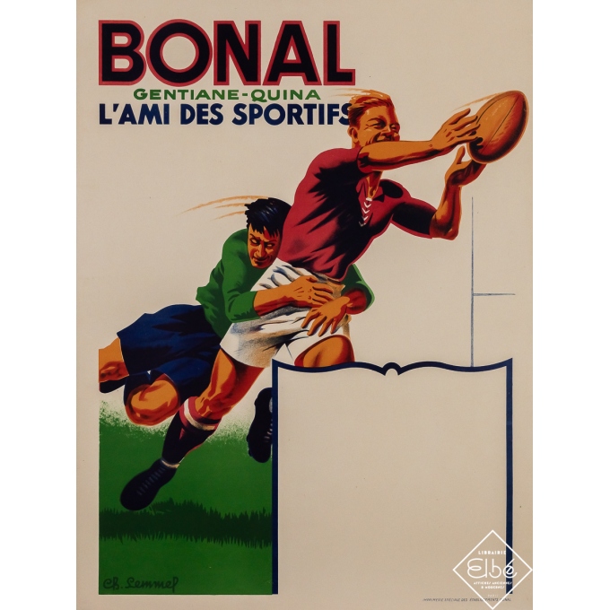 Affiche ancienne de publicité - Bonal - L'ami des sportifs - Ch. Semmel - Circa 1930 - 79 par 59 cm
