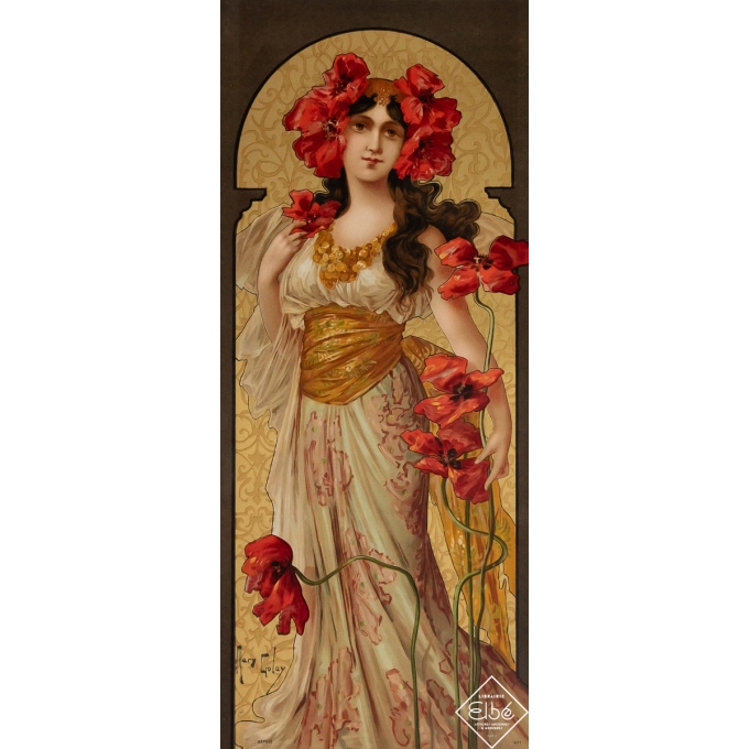 Affiche ancienne originale - Poppy Perfection - Mary Golay - 1900 - 45 par 19 cm