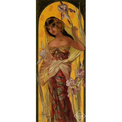 Original vintage poster - Iris Seduction - Mary Golay - 1900 - 17.7 by 7.5 inches