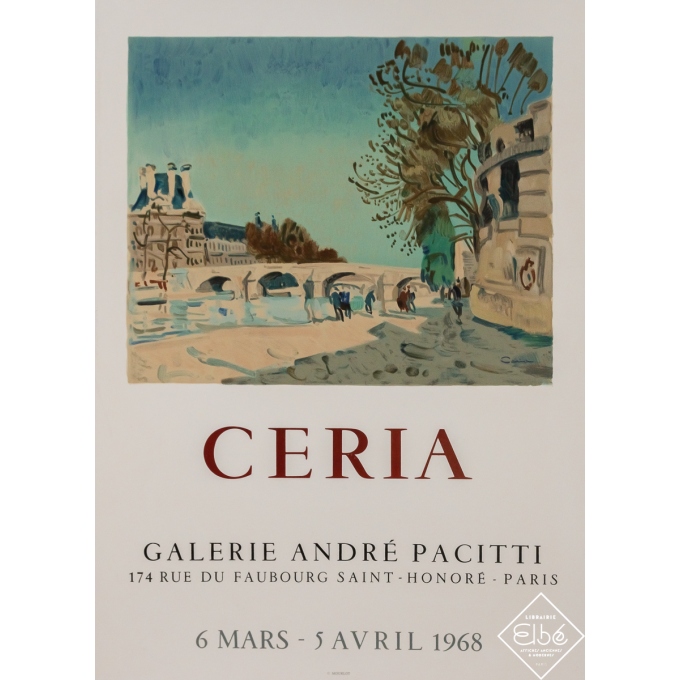 Affiche ancienne d'exposition - Ceria - Galerie André Pacitti - Ceria - 1968 - 65.5 par 47 cm