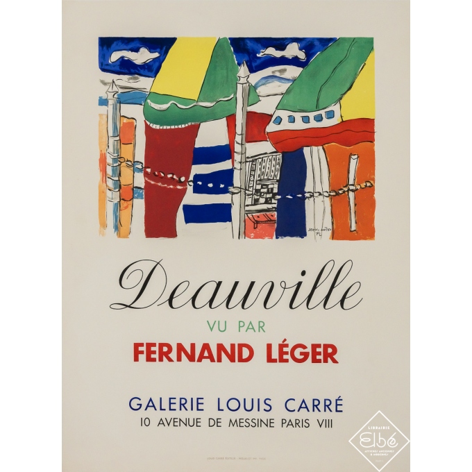 Affiche ancienne originale - Deauville vu par Fernand Léger - d'après Fernand Léger - 1950 - 65 par 48 cm