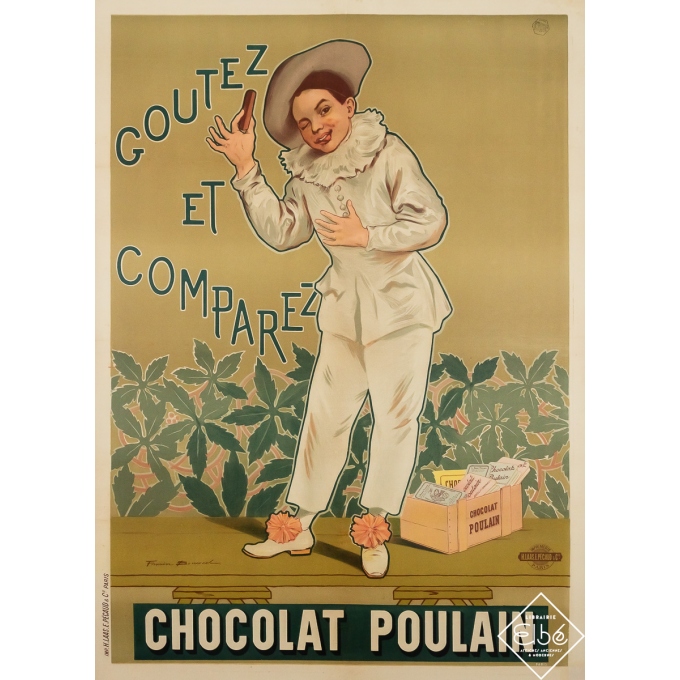 Affiche ancienne de publicité - Chocolat Poulain - Goutez et Comparez - Firmin Bouisset - Circa 1900 - 130 par 98 cm