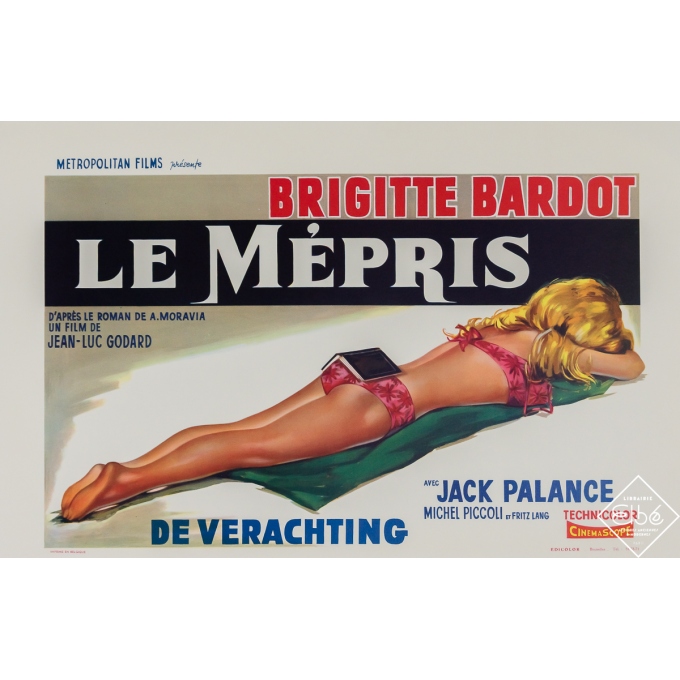 Affiche ancienne de film - Le Mépris - version belge - 1963 - 36 par 54.5 cm