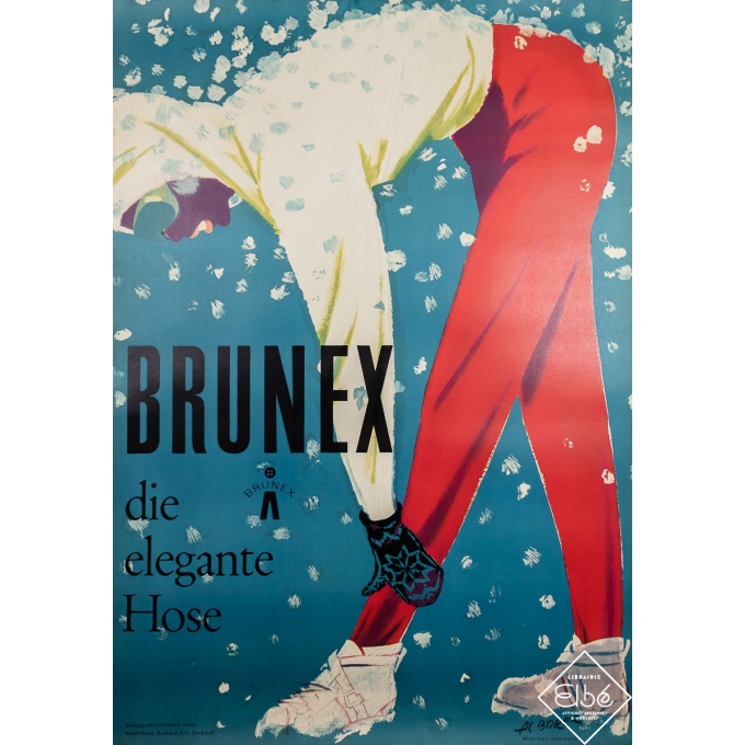 Affiche ancienne de publicité - Brunex - Al Borer - Circa 1960 - 128 par 90.5 cm