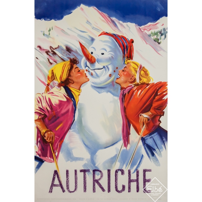 Vintage travel poster - Autriche - Austria - Circa 1950 - 37.2 by 24.8 inches