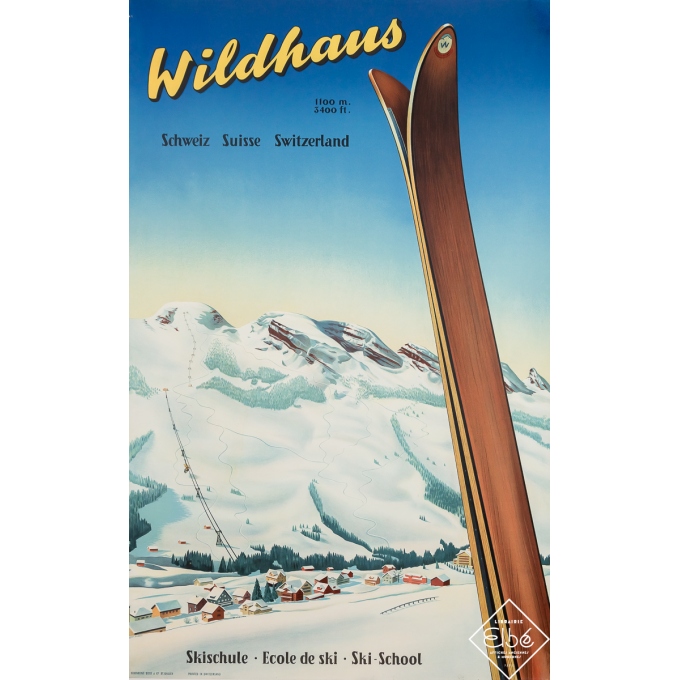 Vintage travel poster - Wildhaus - Suisse - Fredy Hilber - Circa 1935 - 40.4 by 25.4 inches