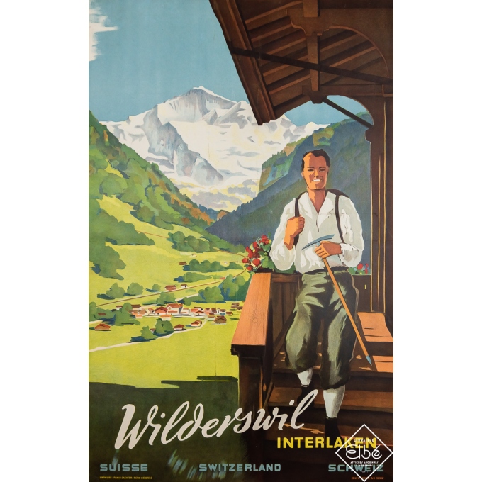 Vintage travel poster - Wilderswil - Interlaken - Suisse - Zeiler - Circa 1935 - 40.2 by 25.4 inches