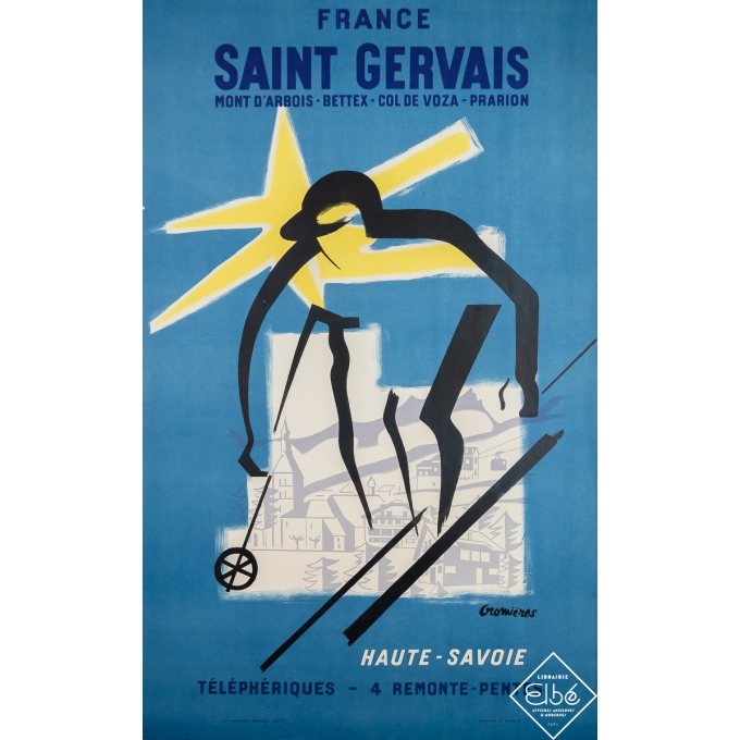 Affiche ancienne de voyage - France Saint Gervais - Gromières - Circa 1950 - 99 par 61.5 cm