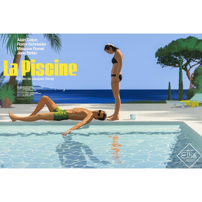 Original silkscreen - La Piscine Regular 2-300 hand signed - Laurent Durieux - 2023 - 19.7 by 35.8 inches