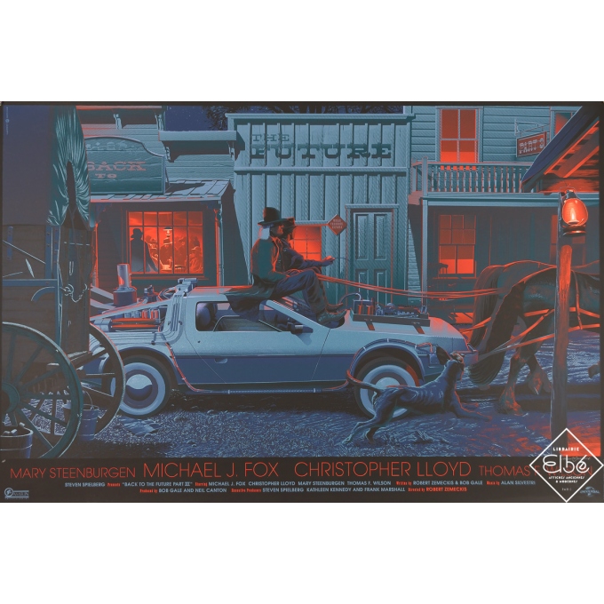 Sérigraphie originale - Retour vers le Futur - Laurent Durieux - 2014 - 61 par 91 cm