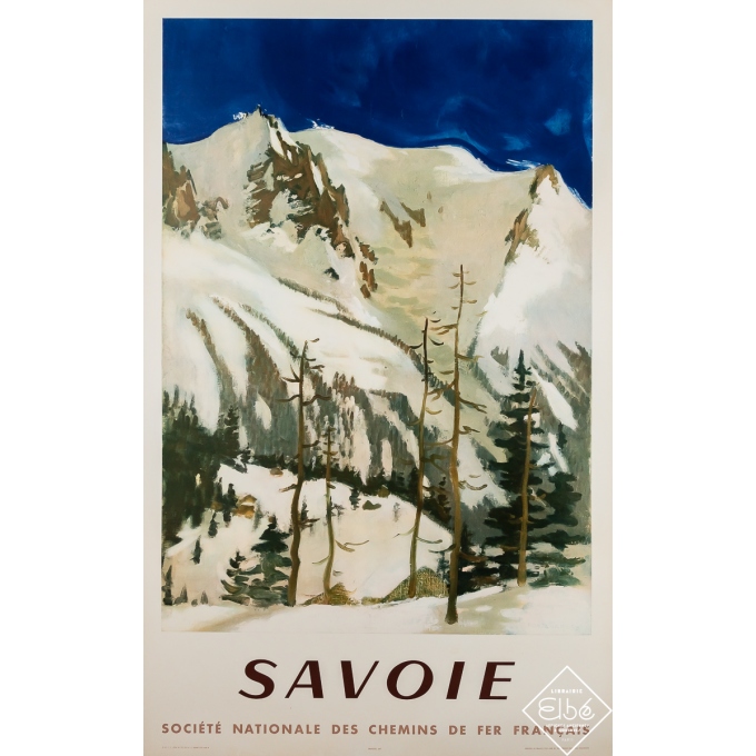 Affiche ancienne de voyage - Savoie SNCF - Fontanarosa - 1954 - 99.5 par 62 cm
