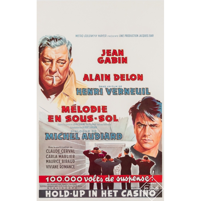 Vintage movie poster - Mélodie en sous-sol - affiche belge - d'après Roger Soubie - 1963 - 22 by 14.6 inches