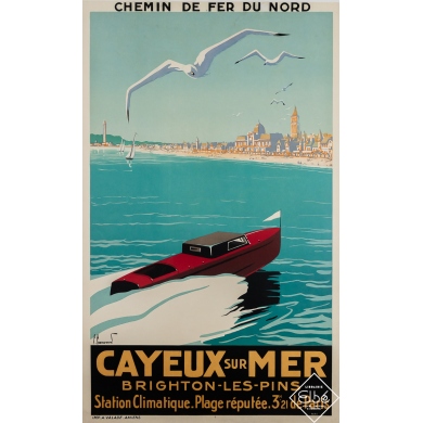 Affiche ancienne de voyage - Cayeux-sur-mer - Pierre Commarmond - Circa 1930 - 100 par 61 cm