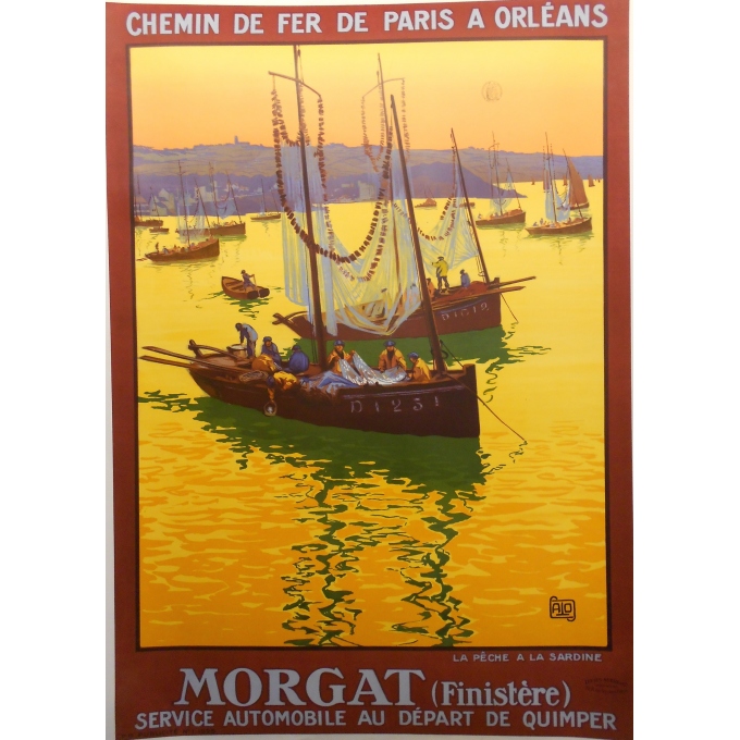 Morgat (Finistère) - Affiche originale de tourisme signée Alo