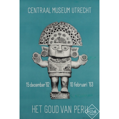 Affiche ancienne originale - Centraal Museum Utrecht - 1962 - 70 par 48 cm