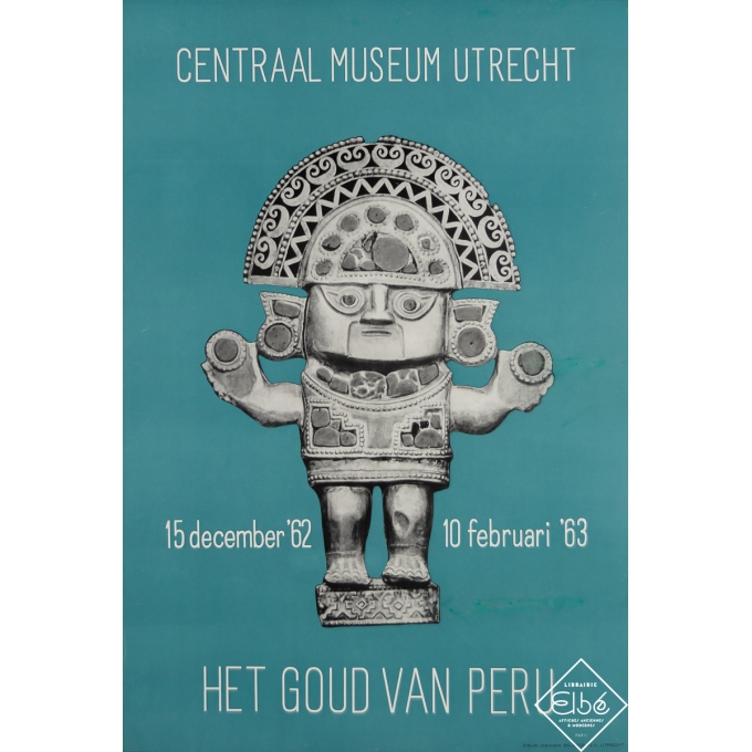 Affiche ancienne originale - Centraal Museum Utrecht - 1962 - 70 par 48 cm