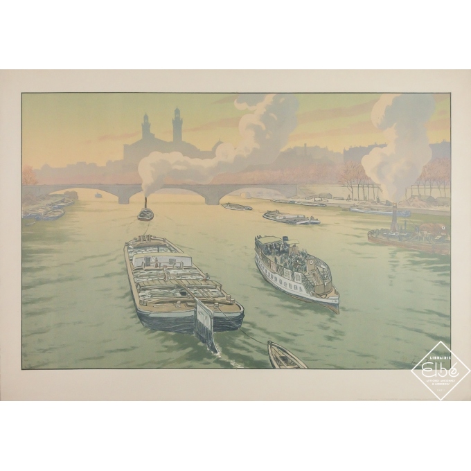 Affiche ancienne de voyage - Le Trocadéro  - Henri Rivière - Circa 1920 - 64.5 par 90 cm