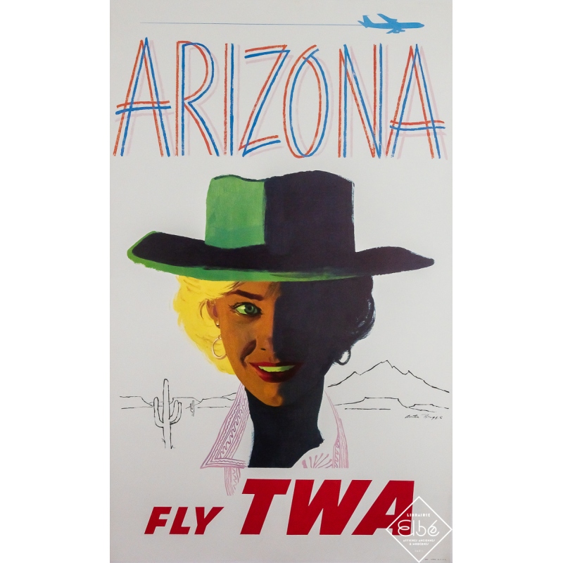 Vintage travel poster - Arizona Fly TWA - Austin B. - Circa 1965 - 40.6 by 24.8 inches