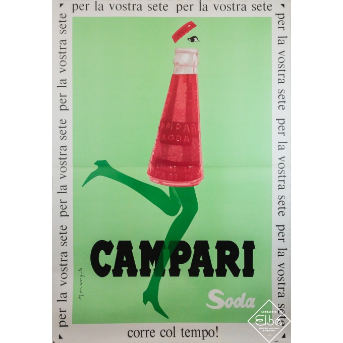 Affiche ancienne de publicité - Campari Soda - Marangolo - 1968 - 198 par 139 cm