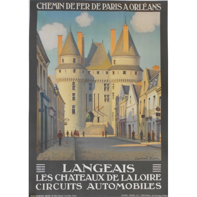Langeais - Affiche originale de régionalisme signée Constant-Duval
