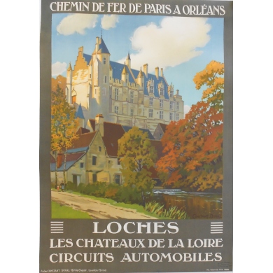 Loches - Affiche originale de régionalisme signée Constant-Duval