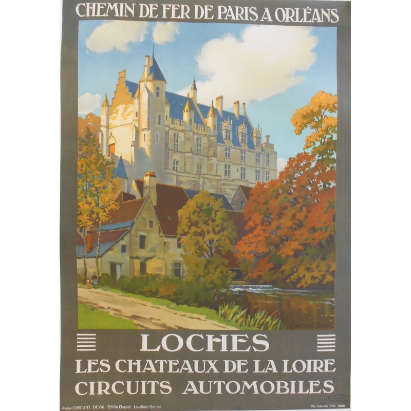 Loches - Affiche originale de régionalisme signée Constant-Duval