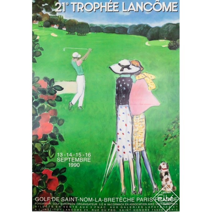 Affiche ancienne de publicité - 21e Trophée Lancôme - Cassigneul - 1990 - 162 par 114 cm