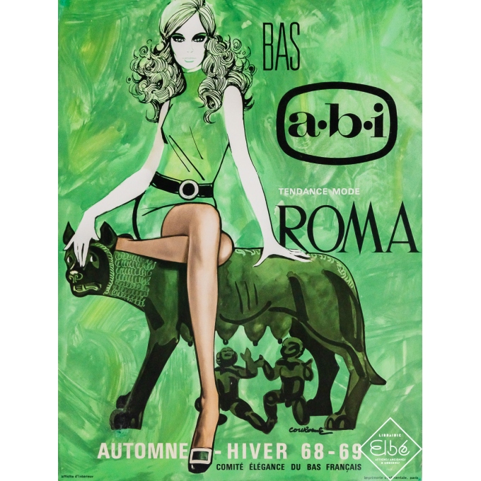 Affiche ancienne de publicité - ABI Roma - Couronne - 1968 - 40 par 30 cm