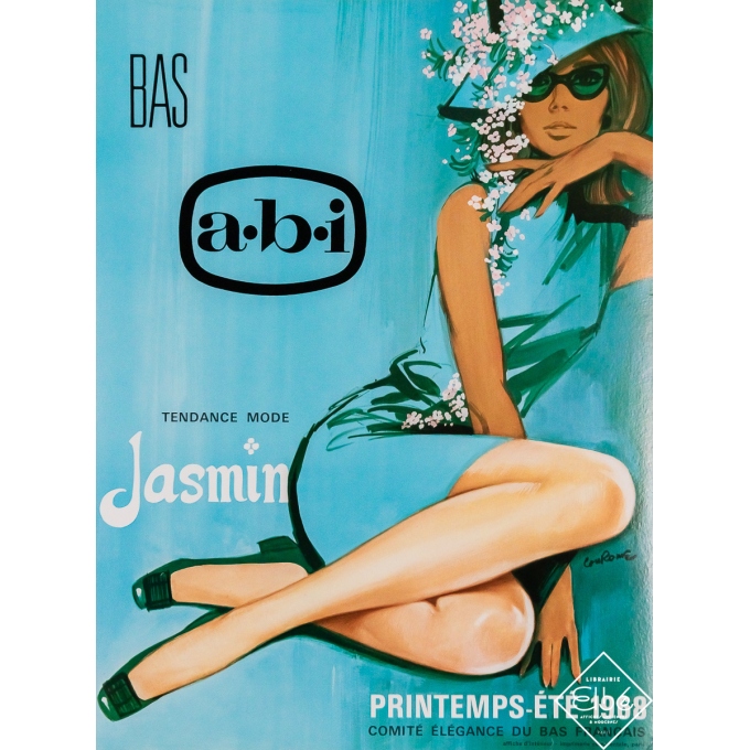 Affiche ancienne de publicité - ABI Jasmin - Couronne - 1968 - 40 par 30 cm