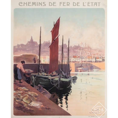 Affiche ancienne de voyage - Granville  - Georges Meunier - 1922 - 90 par 74 cm