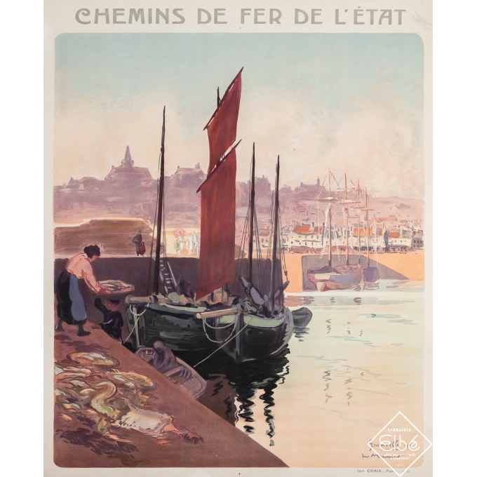Affiche ancienne de voyage - Granville  - Georges Meunier - 1922 - 90 par 74 cm