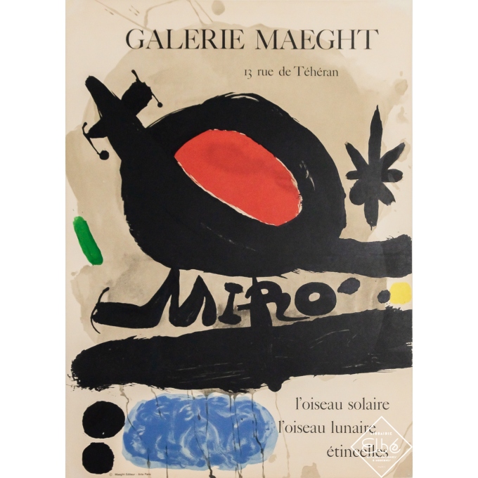Affiche ancienne d'exposition - Miro - Galerie Maeght - Miro - Circa 1970 - 65.5 par 48 cm