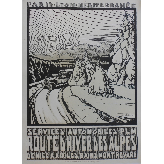 Alps Winter Road - PLM - Original French poster of regionalism