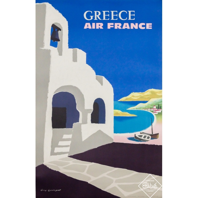 Affiche ancienne de voyage - Air France Greece - Grèce - Guy Georget - 1959 - 99 par 62 cm