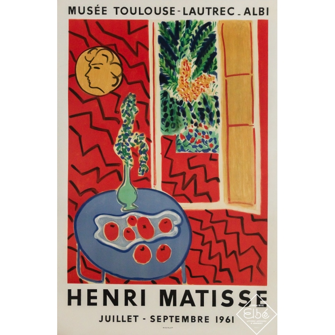 Affiche ancienne d'exposition - Exposition Henri Matisse - Henri Matisse - 1961 - 77 par 51.5 cm