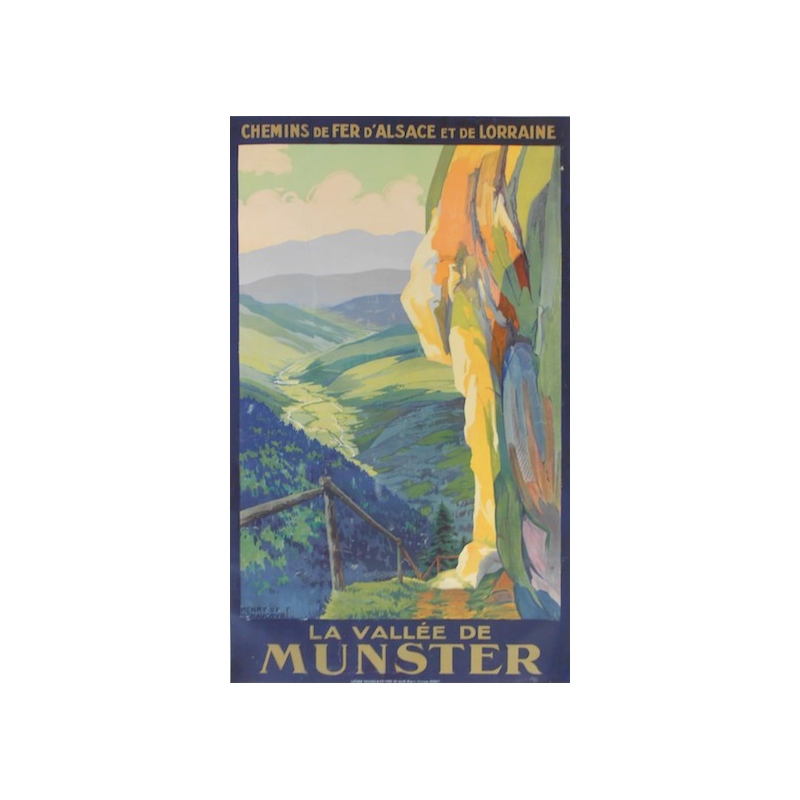 La vallée de Munster - Chemins de fer d'Alsace et de Lorraine -  La Vallée de Munster - Original French poster of regionalism si