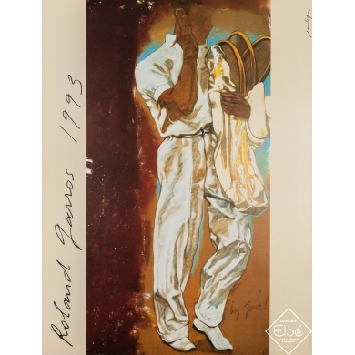 Original vintage poster - Roland Garros 1993 - Jean Le Gac - 1993 - 29.5 by 22.4 inches