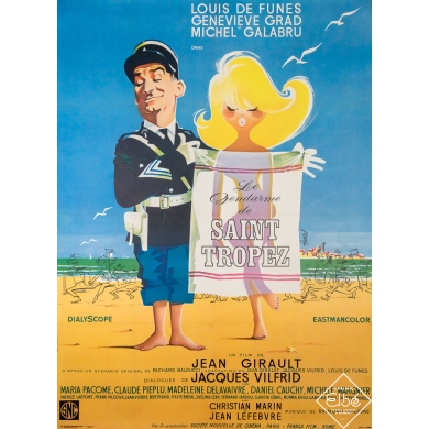 Affiche ancienne de film - Le gendarme de Saint Tropez - Clément Hurel - 1964 - 159 par 116.5 cm