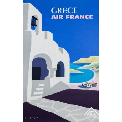 Affiche ancienne de voyage de Guy Georget de 1959 - Air...